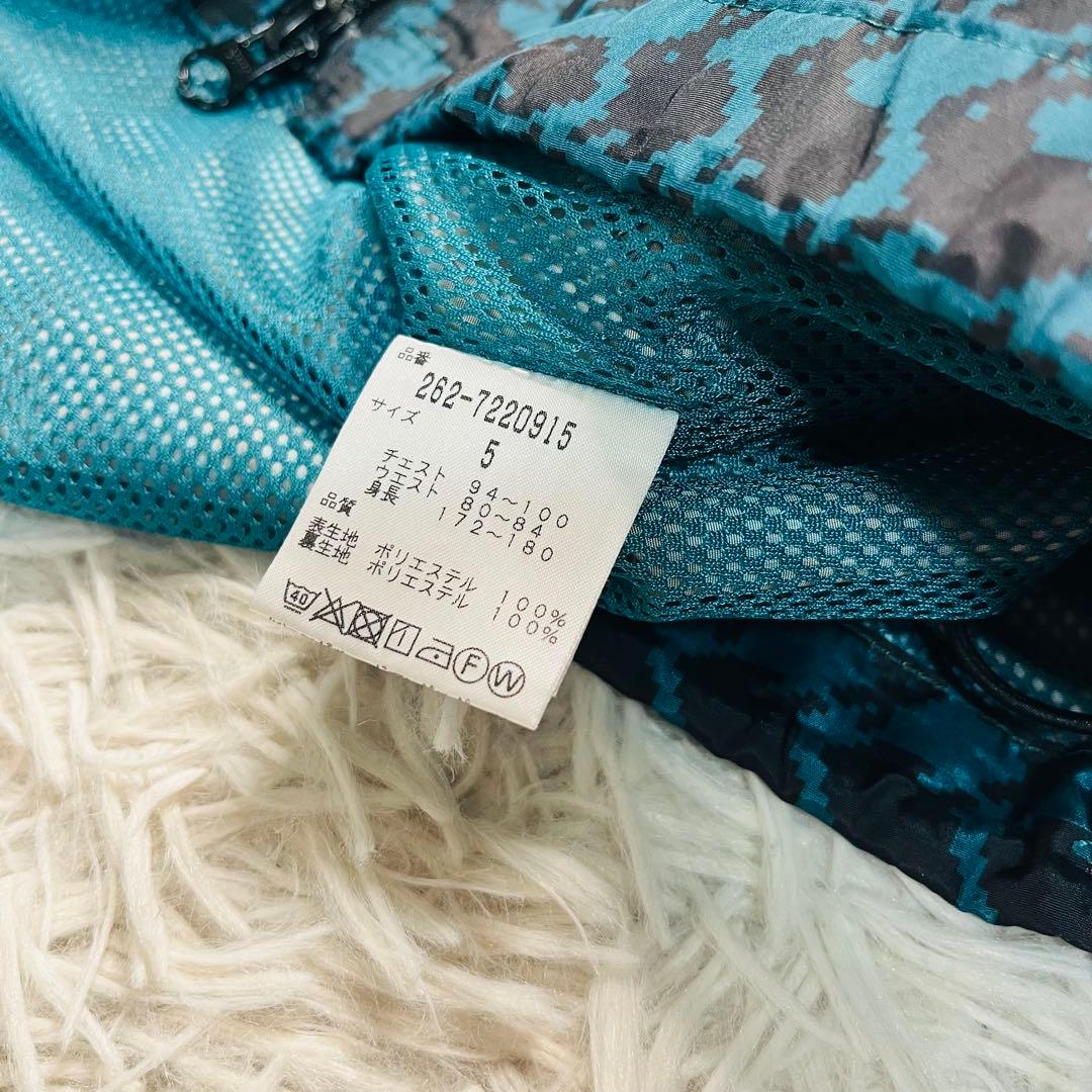 JACK BUNNY!! ラビット総柄千鳥 ナイロンジャケット 刺繍ロゴ 5 緑