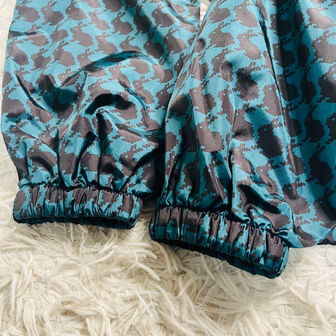 JACK BUNNY!! ラビット総柄千鳥 ナイロンジャケット 刺繍ロゴ 5 緑