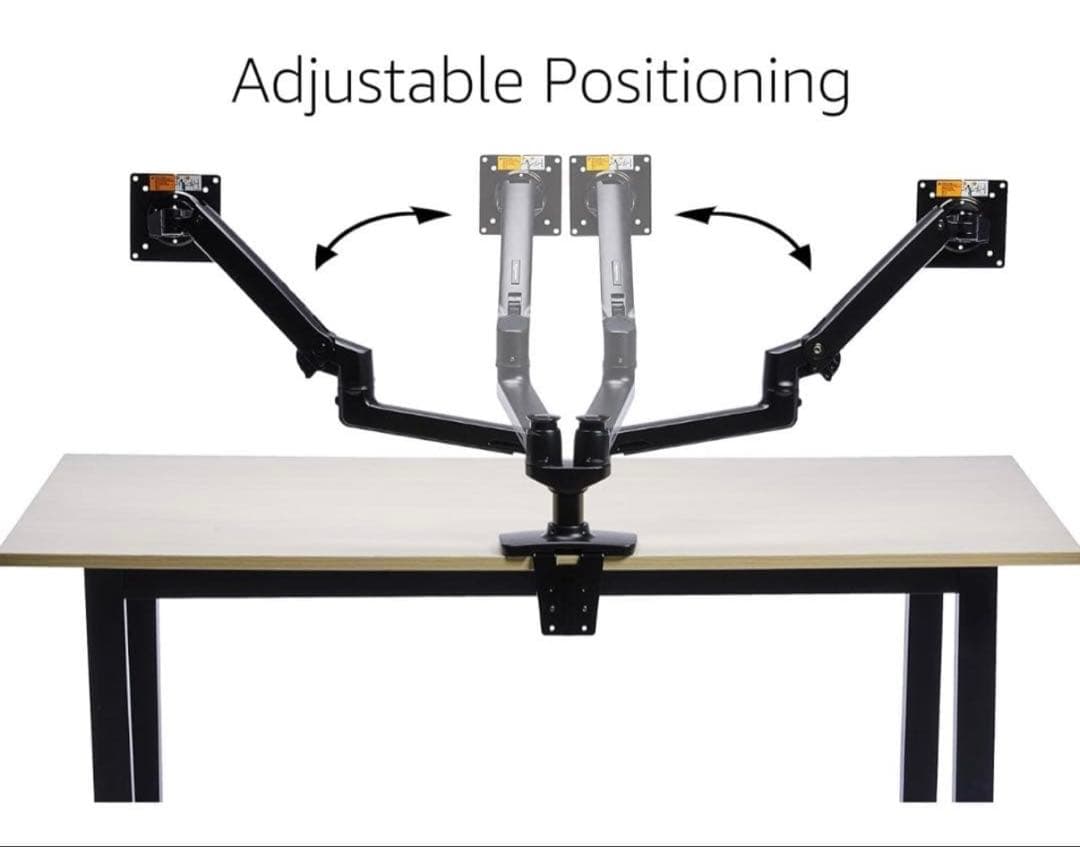 Amazonベーシック　デュアルモニターアーム　エルゴトロンOEM