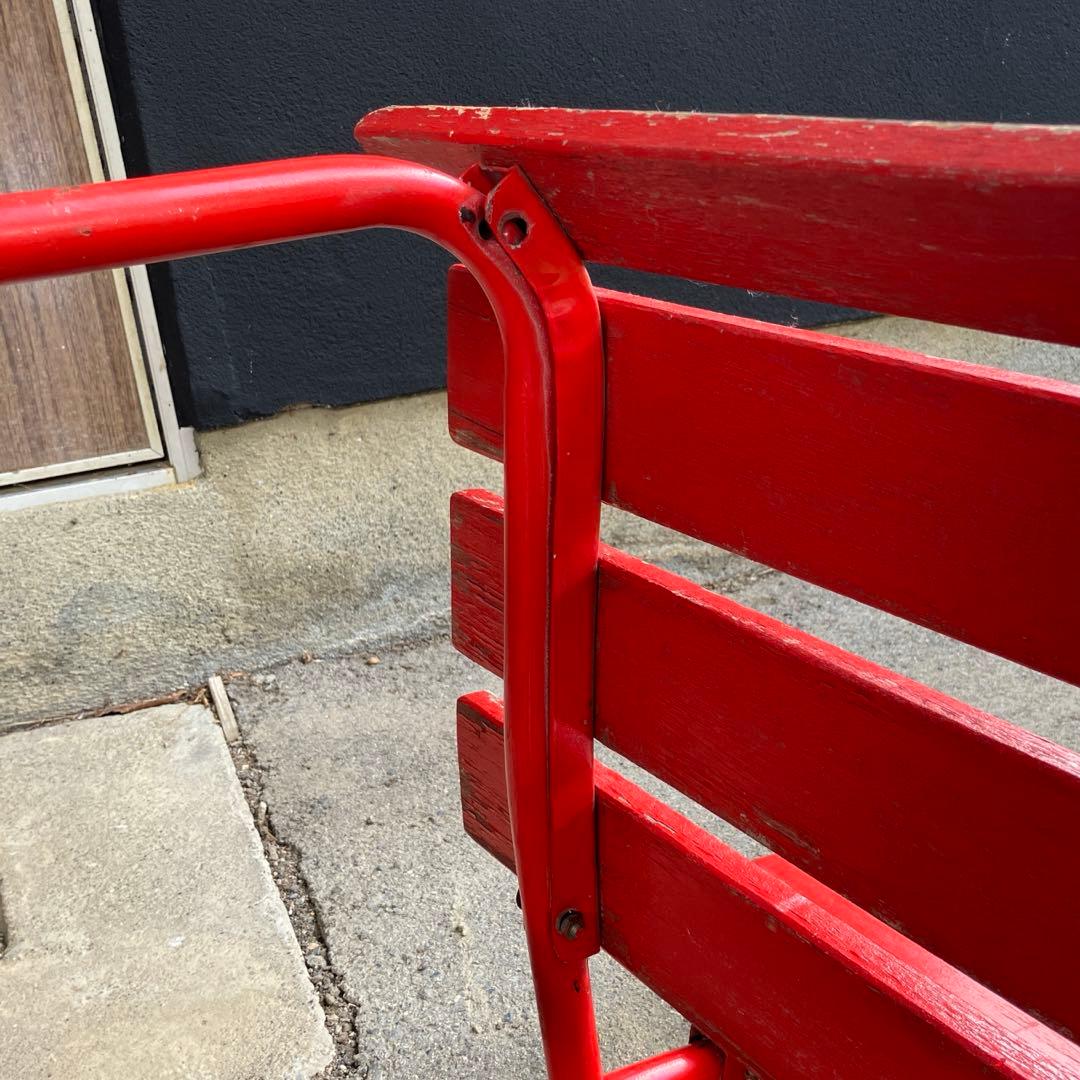 Coca-Cola コカコーラ 木製 アウトドア ベンチ レトロ 椅子 長椅子