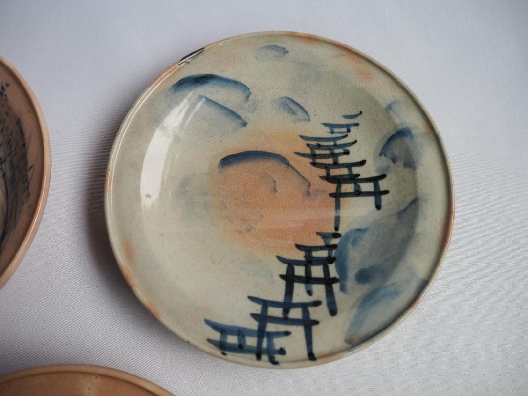 初代大丸北峰造『京名所図銘々皿』（共箱）