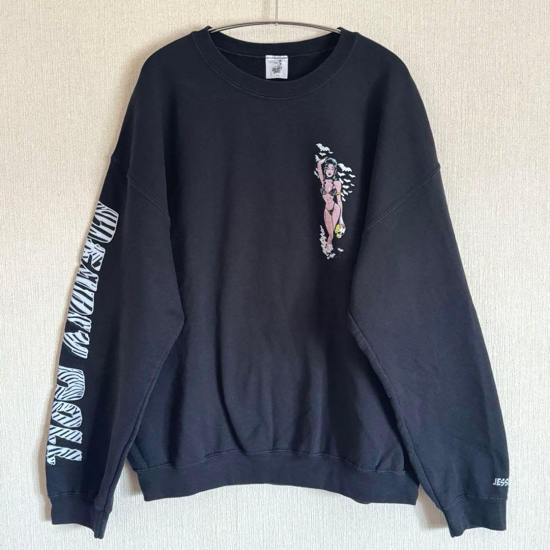 デッドリードール　スウェット　90sビンテージ風　クロムハーツ系　XLサイズ