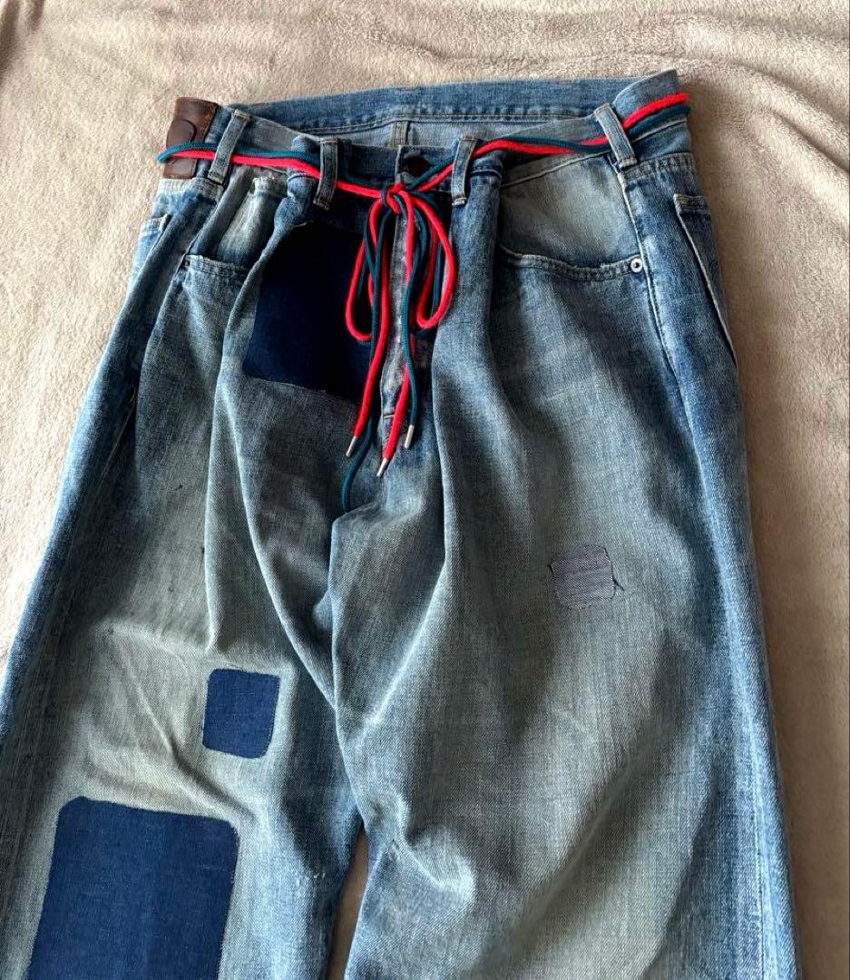 glamb グラム　Mess denim メスデニム　ヴィンテージ加工　赤耳