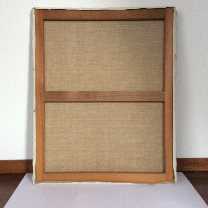 三日月の中の富士（アクリル画）