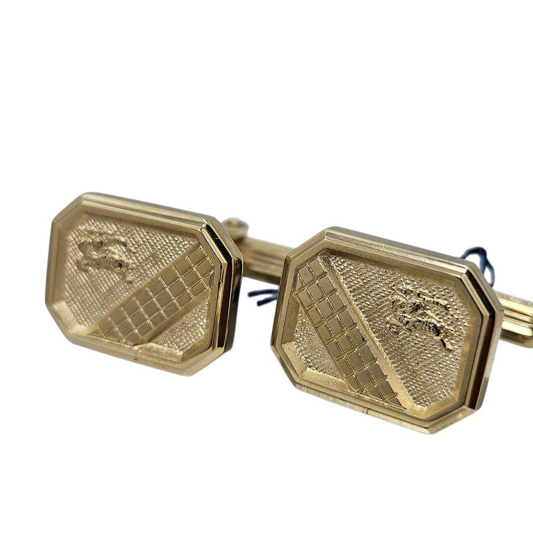 【未使用】Burberrys ネクタイピン カフス ゴールド 騎士 チェック