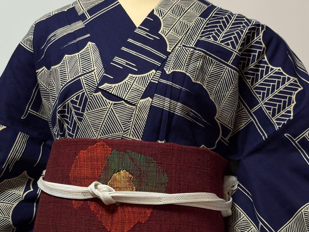 高級コーマ綿　浴衣　ユニセックス柄　ふくよかトールサイズ　裄67 肩身丈164