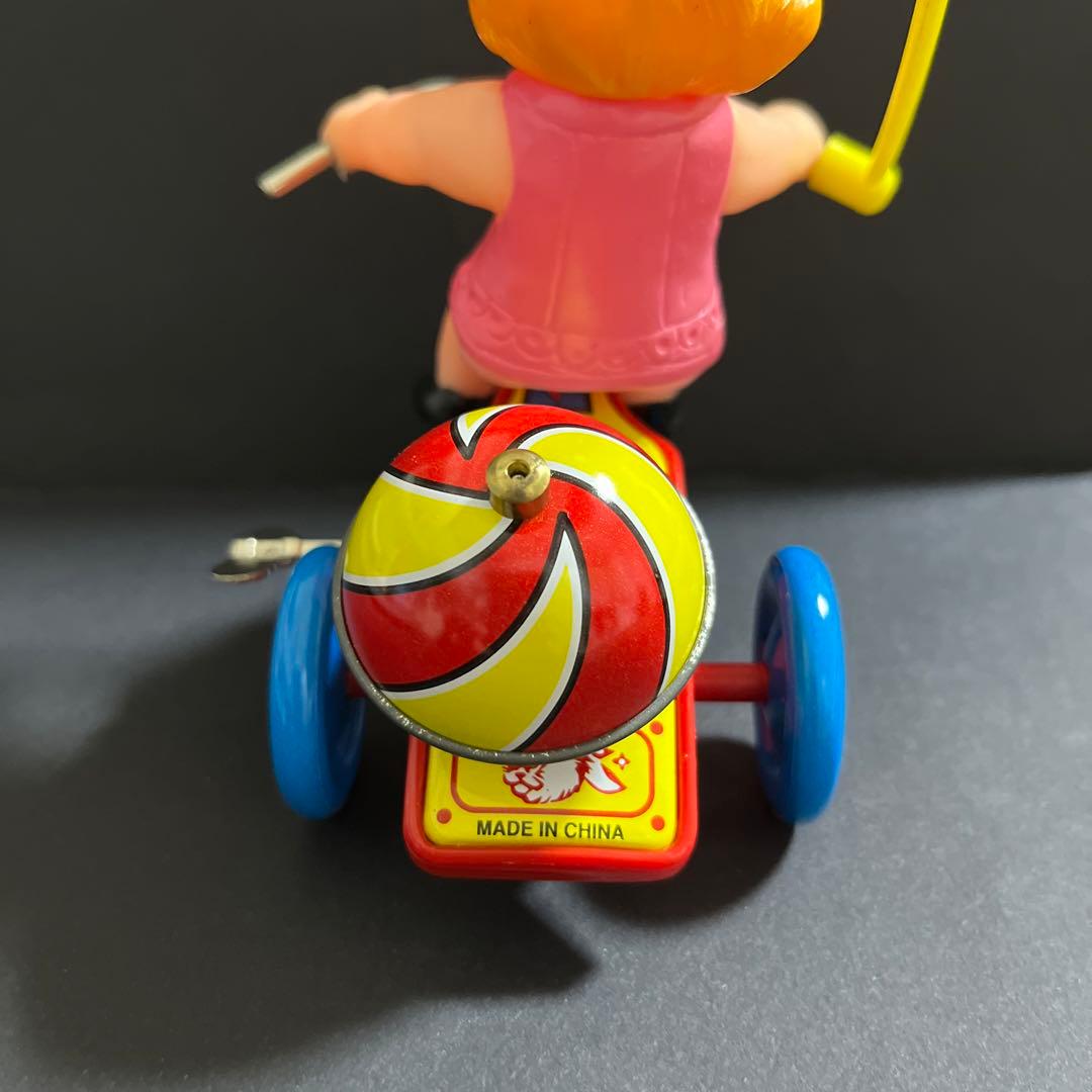 【希少】 ブリキ　三輪車　おもちゃ　昭和レトロ　アンティーク　ゼンマイ　ネジ巻き