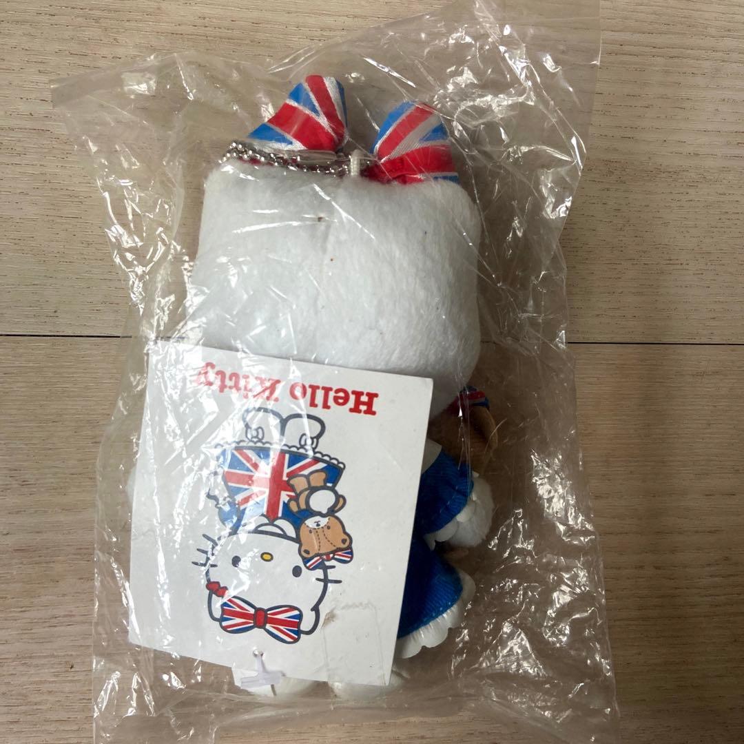 サンリオキティ マスコットキーホルダーユニオンジャックタイニーチャムぬいぐるみ