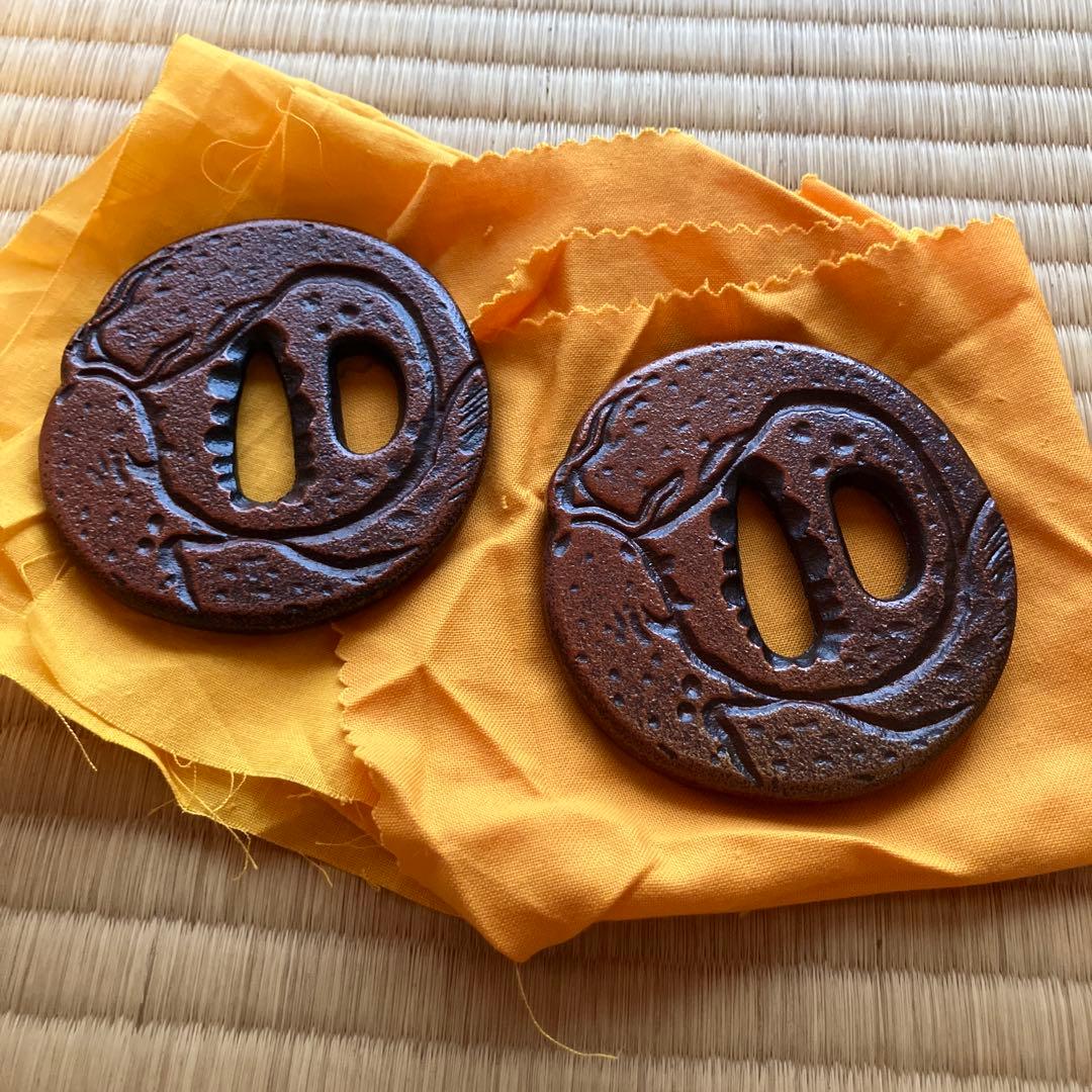 【送料無料】瓢箪文鐔 宮本武蔵 鍔 文鎮【匿名配送】