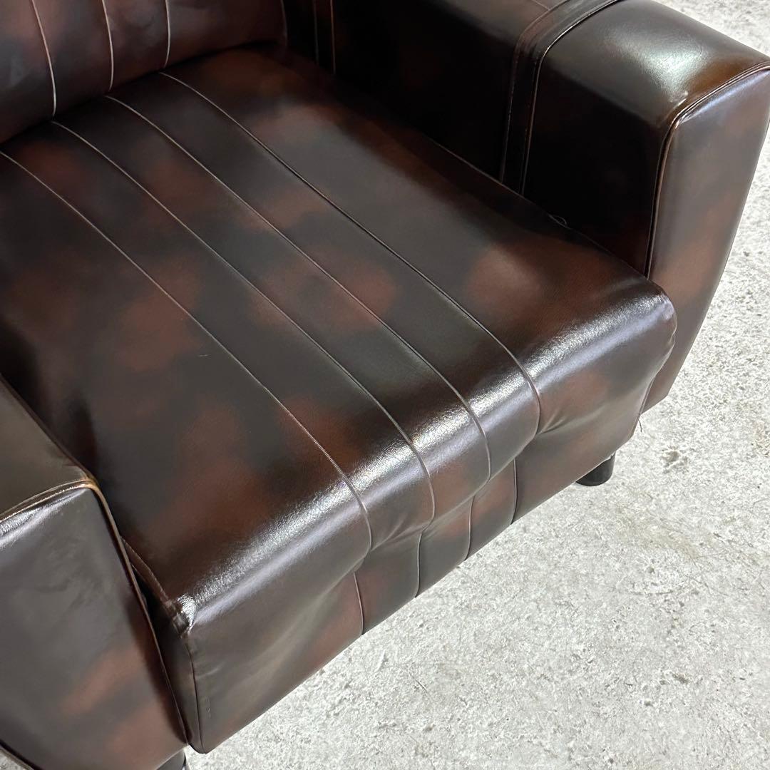 ✦1960年〜1970年✦昭和レトロソファ ヴィンテージ 一人掛け ブラウン合皮