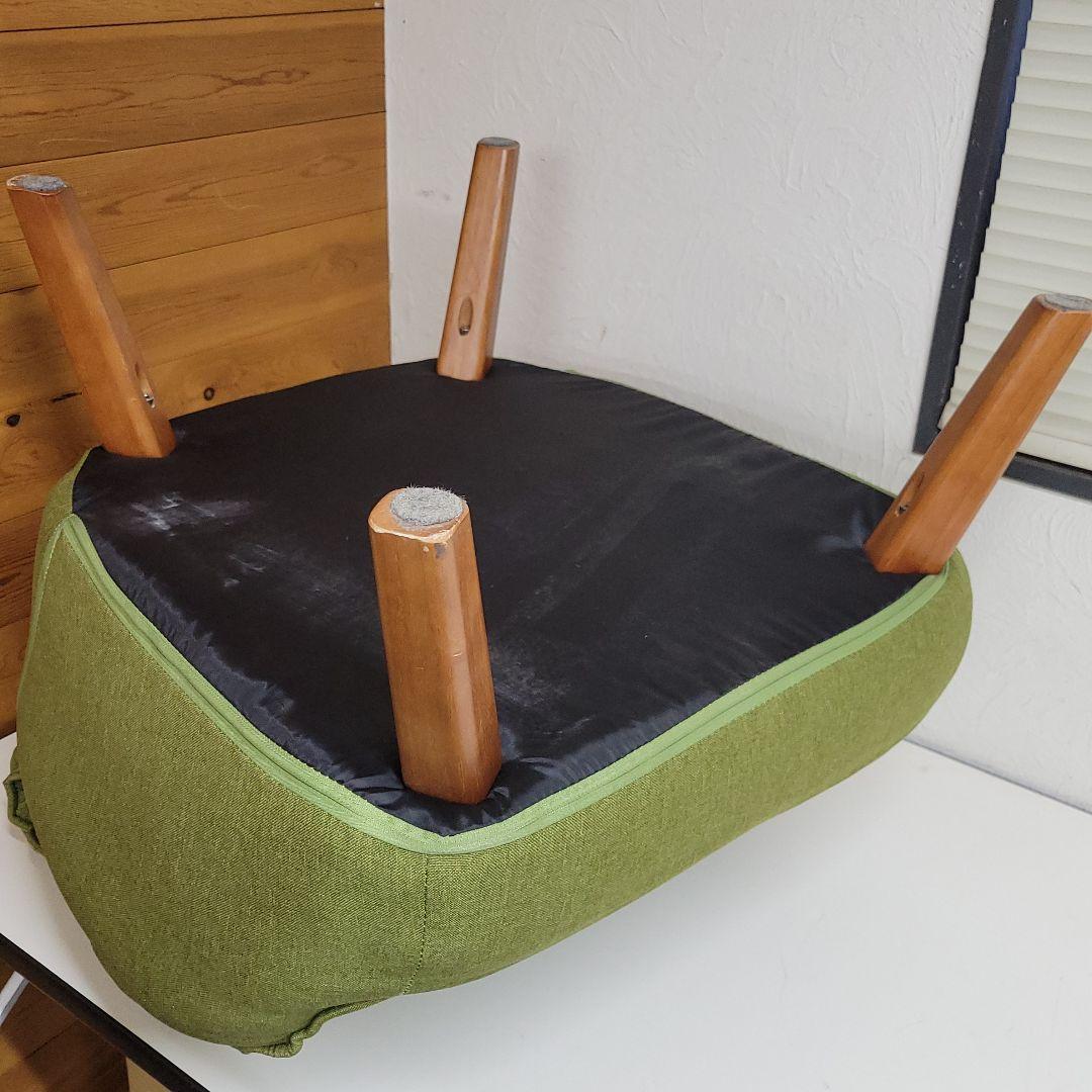 北欧風 折りたたみ 1人掛け ハイバックソファ/アームチェア グリーン 木製脚