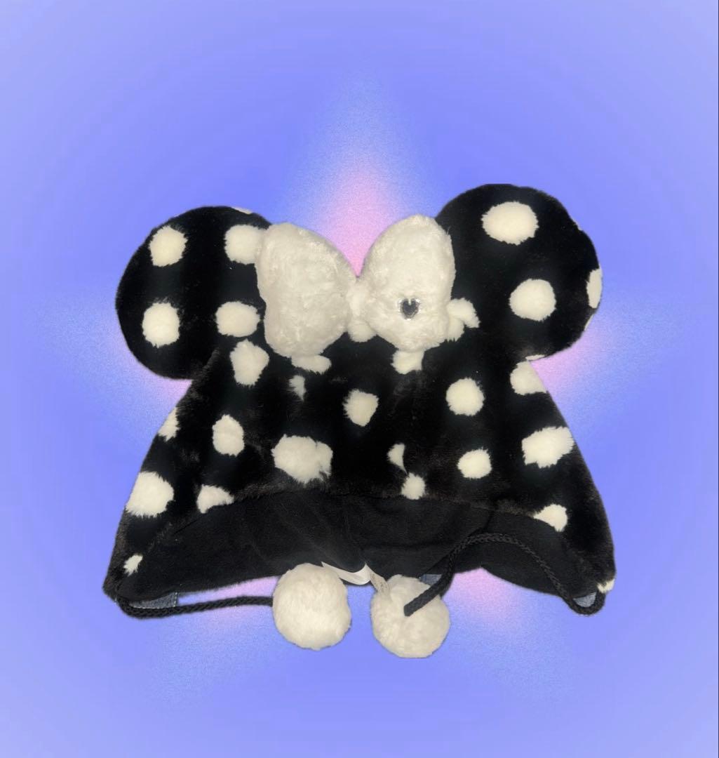 ディズニー ミニー ファンキャップ ドット 水玉 白黒