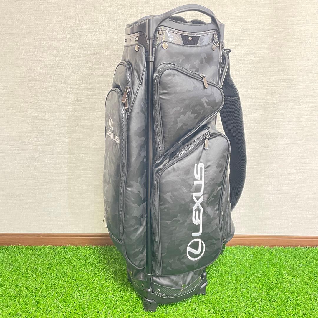 美品 LEXUS レクサス キャディバッグ ブラック カモフラージュ 6分割