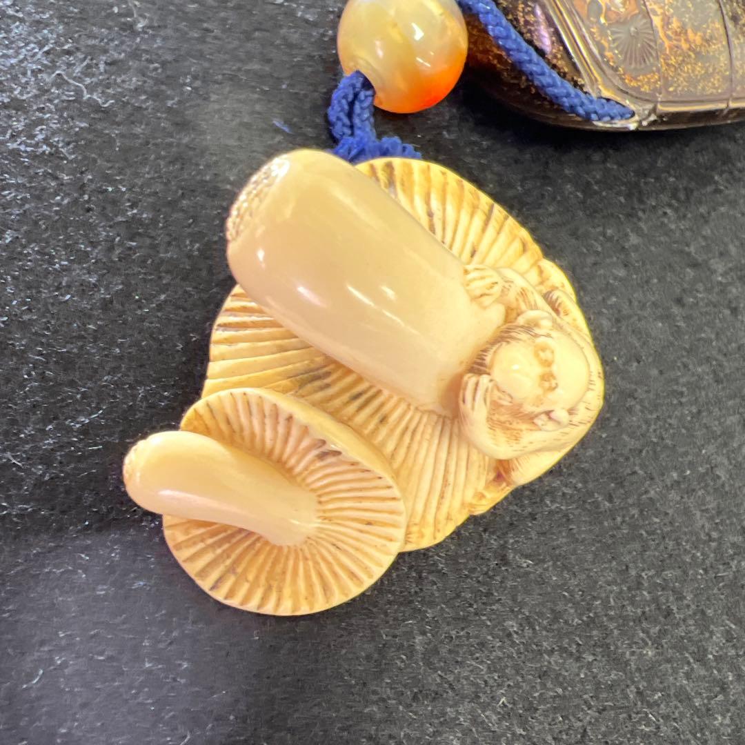 専用　江戸時代　蒔絵印籠、極上根付　60g 東Y8-0106☆2F