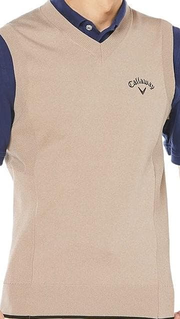 キャロウェイC23119100メンズベスト　ベージュ 　LLサイズ