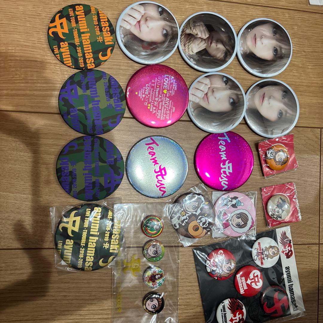 浜崎あゆみ 缶バッジ、缶ミラー18点セット まとめ売り 未開封