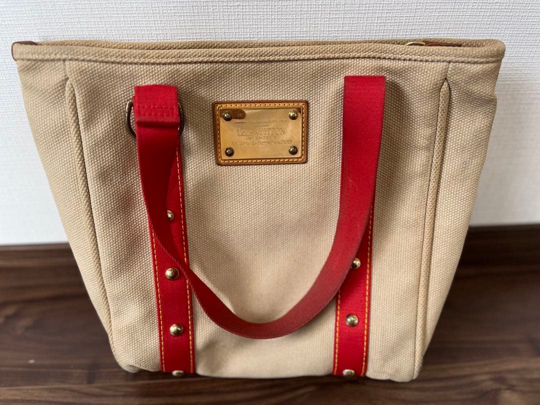 Louis Vuitton トートバッグ ベージュ/レッド