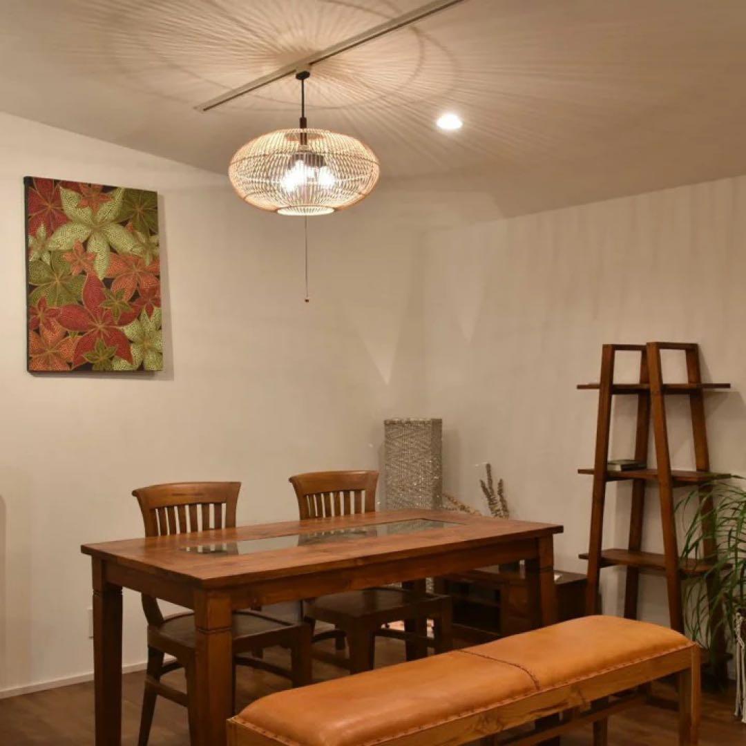 はる【訳あり】バリ島ラタン天井照明Φ50cm 通常18,150円がなんと！