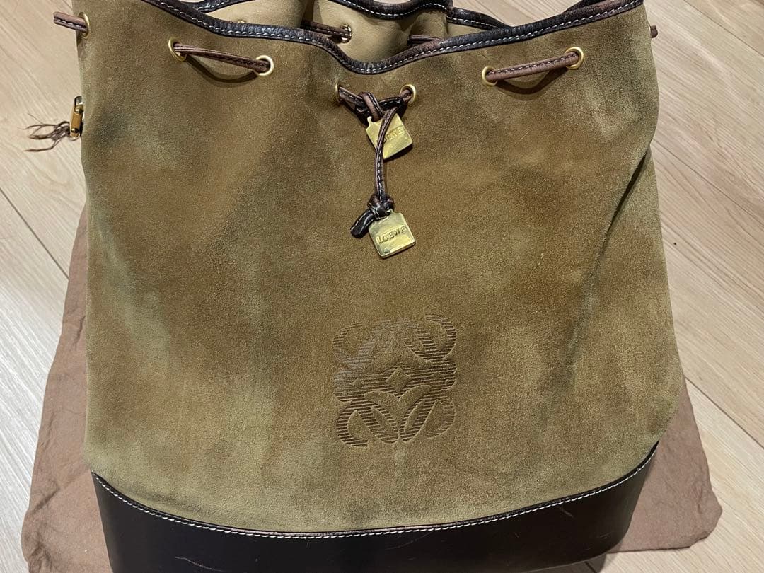 LOEWE ロエベ スエード 巾着型　ショルダーバッグ