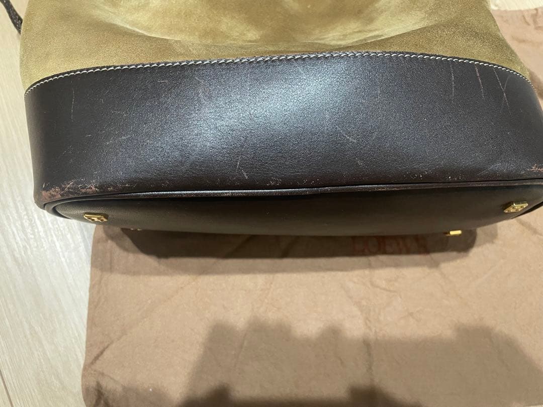 LOEWE ロエベ スエード 巾着型　ショルダーバッグ