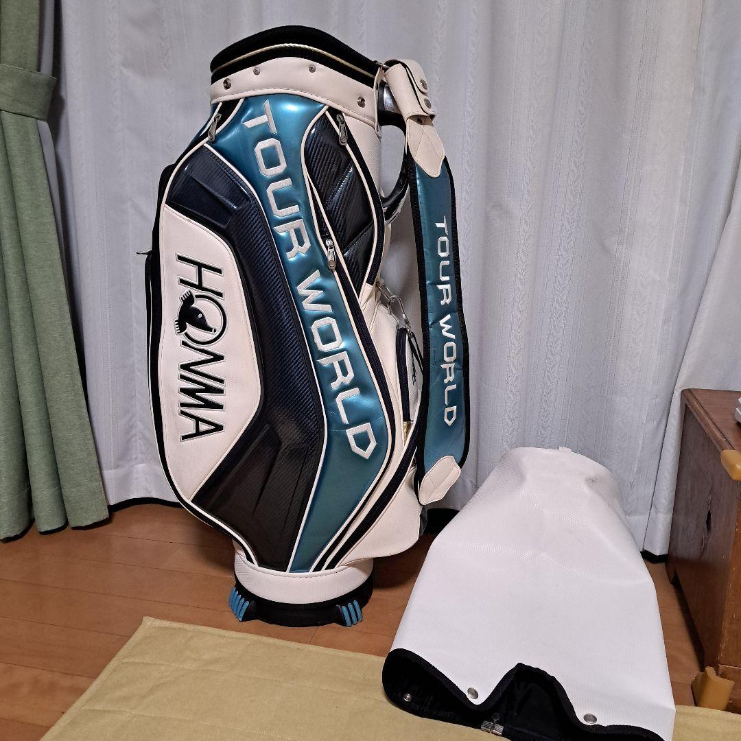 HONMAツアーワールドキャディバッグ-9.5インチ。フード付き（フードは美品)
