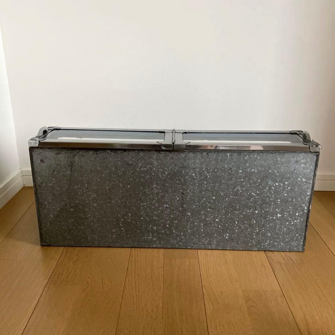 古道具　昭和レトロ　ブリキ　ショーケース　全面Rガラス　ディスプレイ