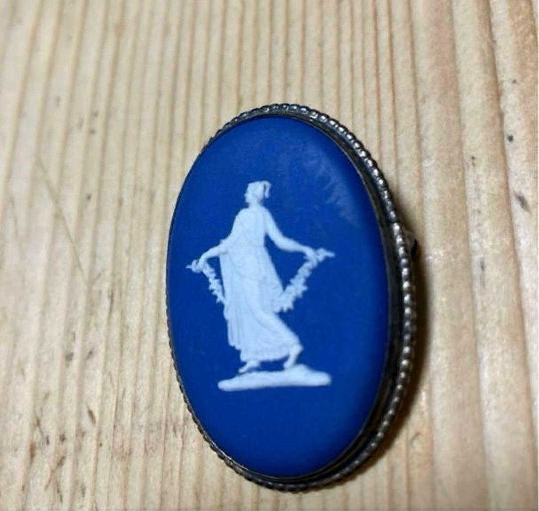 ウェッジウッド　ジャスパー　メダリオン陶板　ブローチ付き