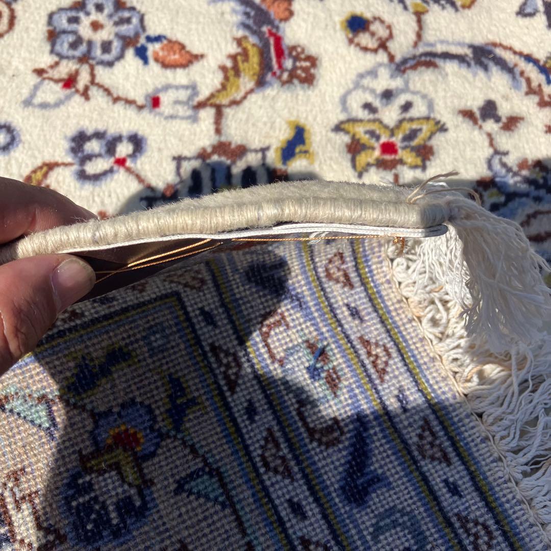 北欧レトロ kashanイラン製 花柄ウールカーペット ペルシャ絨毯 アラベスク