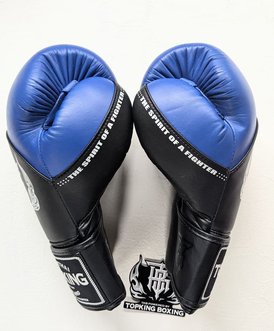 未使用10ozブルー TOPKINGボクシンググローブ 本皮スキンテック