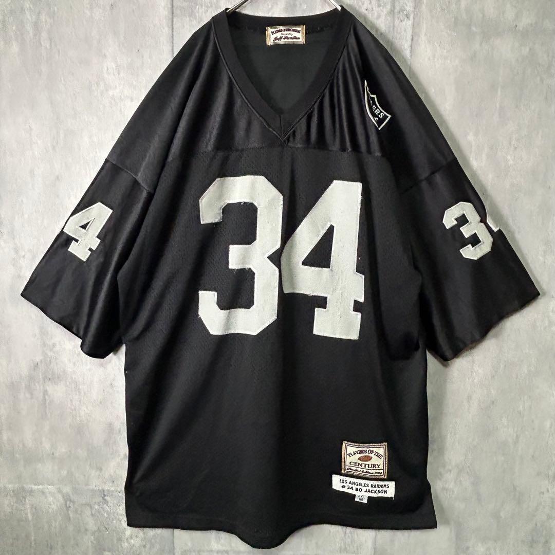 04`限定版 レイダース ボー ジャクソン ゲームシャツ 刺繍ロゴ