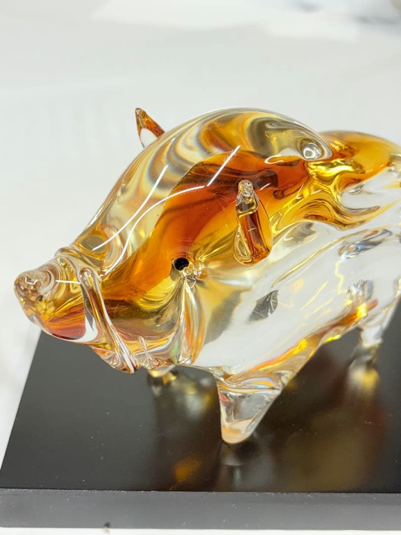 Multi Glass マルティグラス クリスタルガラス 猪 犬 鳥 干支 置物