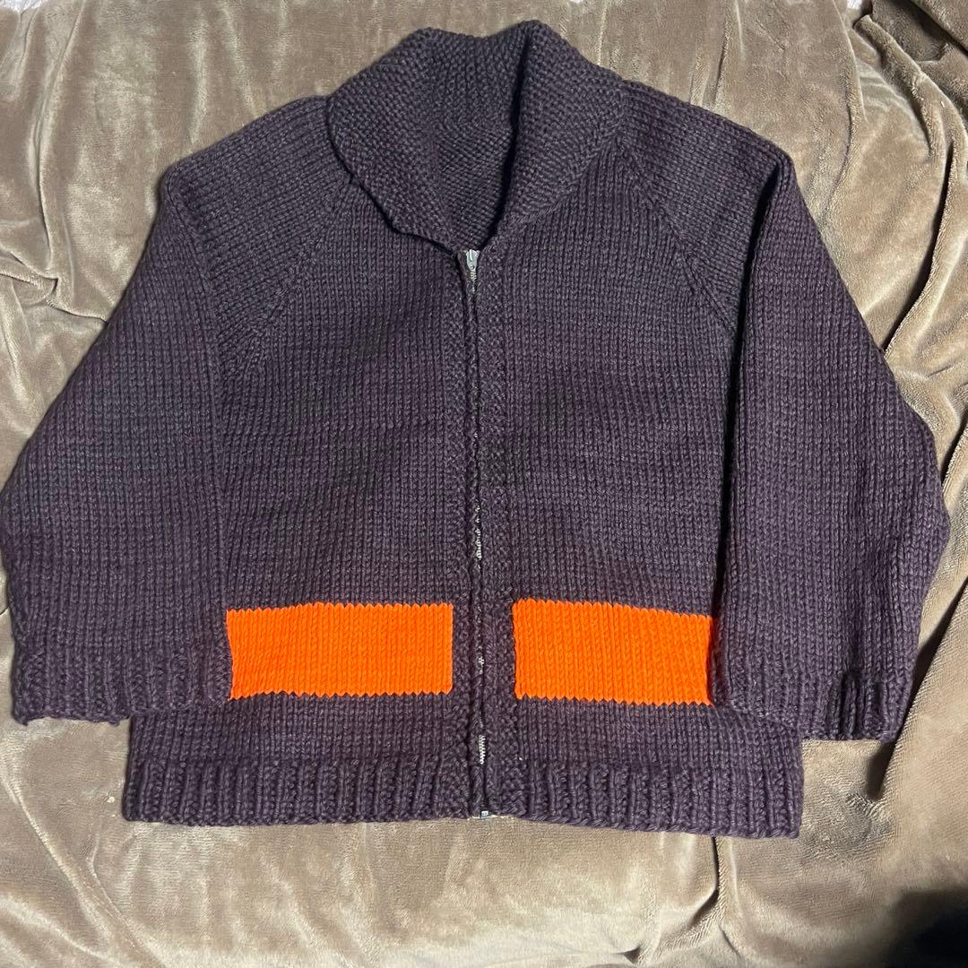 60s カウチンニット　lightningジッパー　vintage