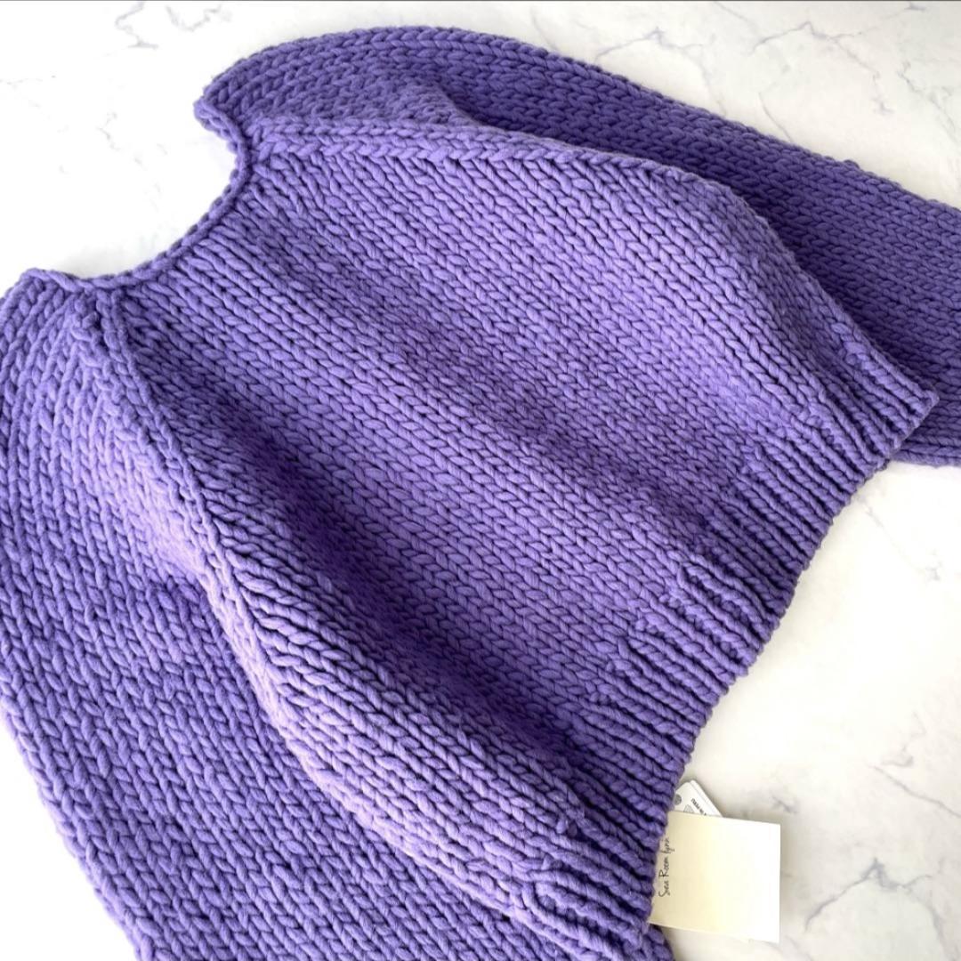 【新品】シールームリン ハンドメイド ウール マルチカーディガン パープル F