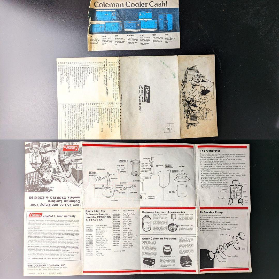 極美品です★1980年4月製コールマン220K195 45年の製品★箱・取説付き