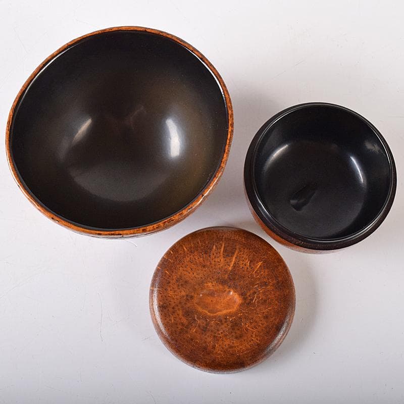 茶道具　中川竹仙作　竹根　持ち手付　抹茶器　茶碗など　六点一式　J　R8300B