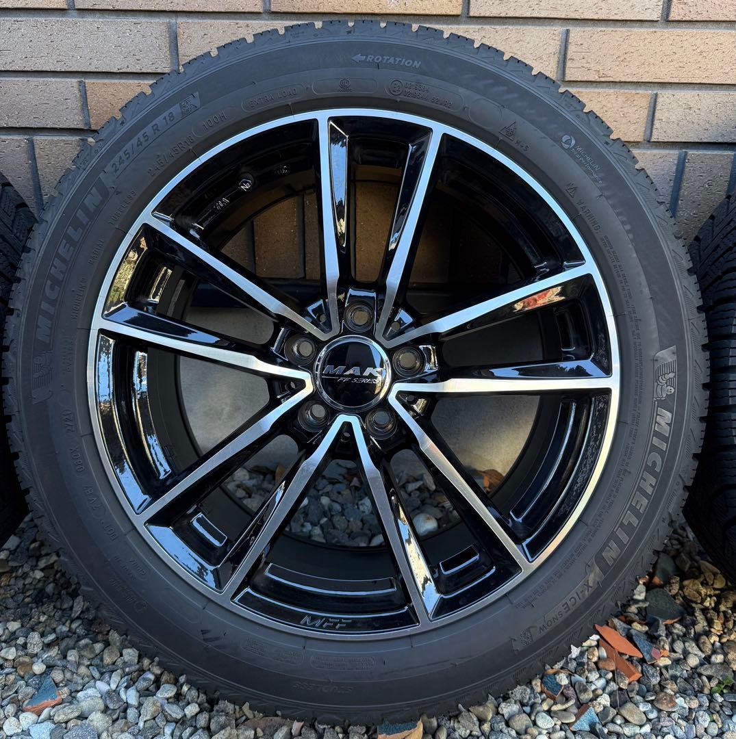 ④メルセデスE300用245/45 R18 ミシュランスタッドレスMAKホイール