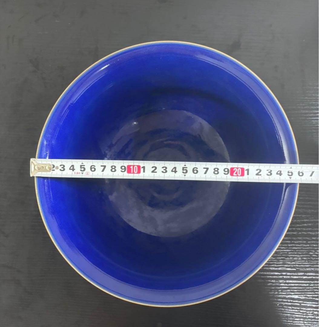 中国　古物　骨董品　碗 藍釉 中国美術