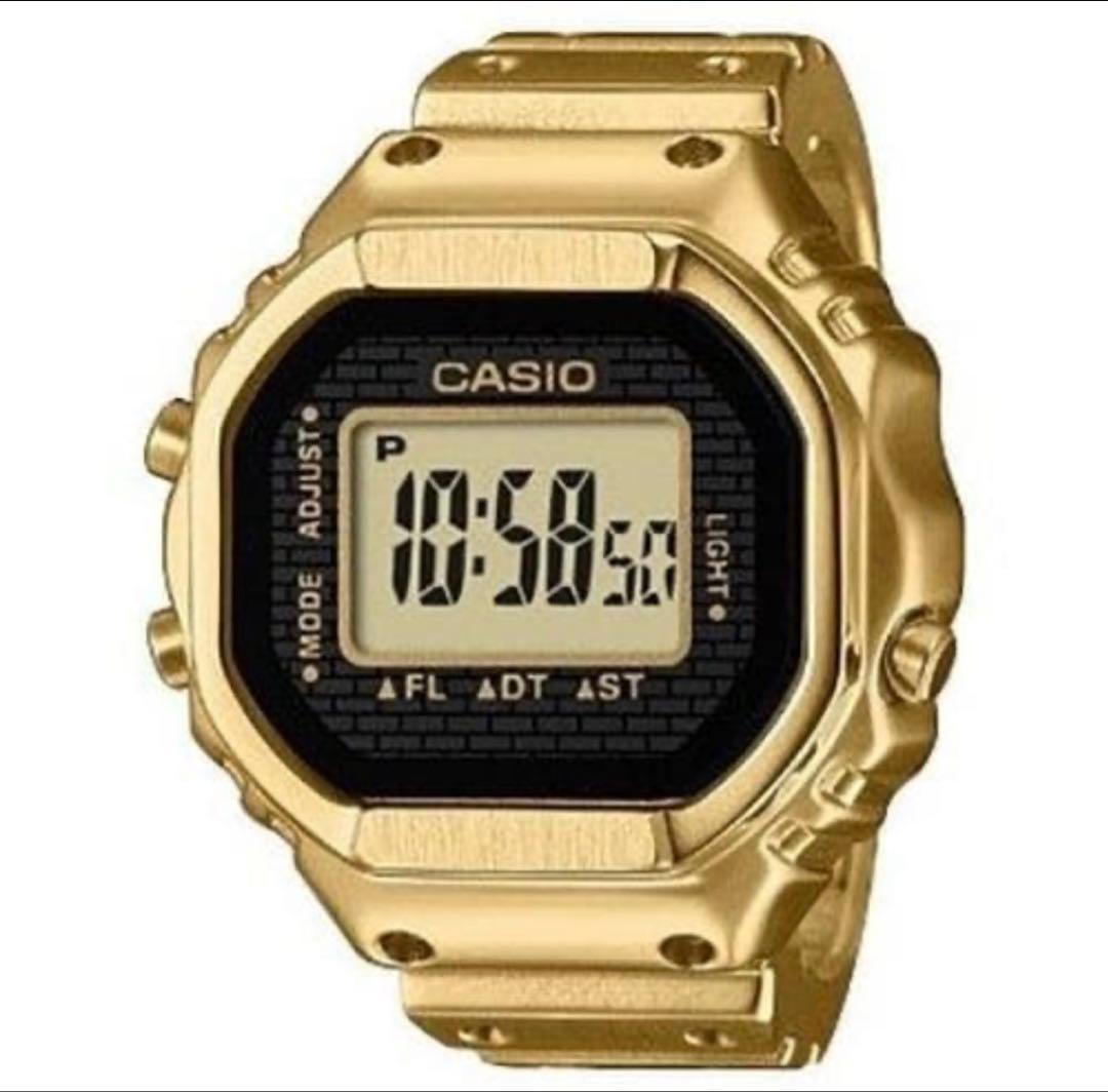 新品　CASIO CRW-001G デジタル腕時計　GOLD 非売品　バック