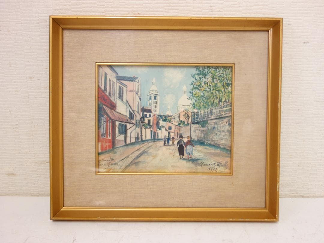 M▽モーリス ユトリロ モンマルトルのサクレカール 油絵 (37882)