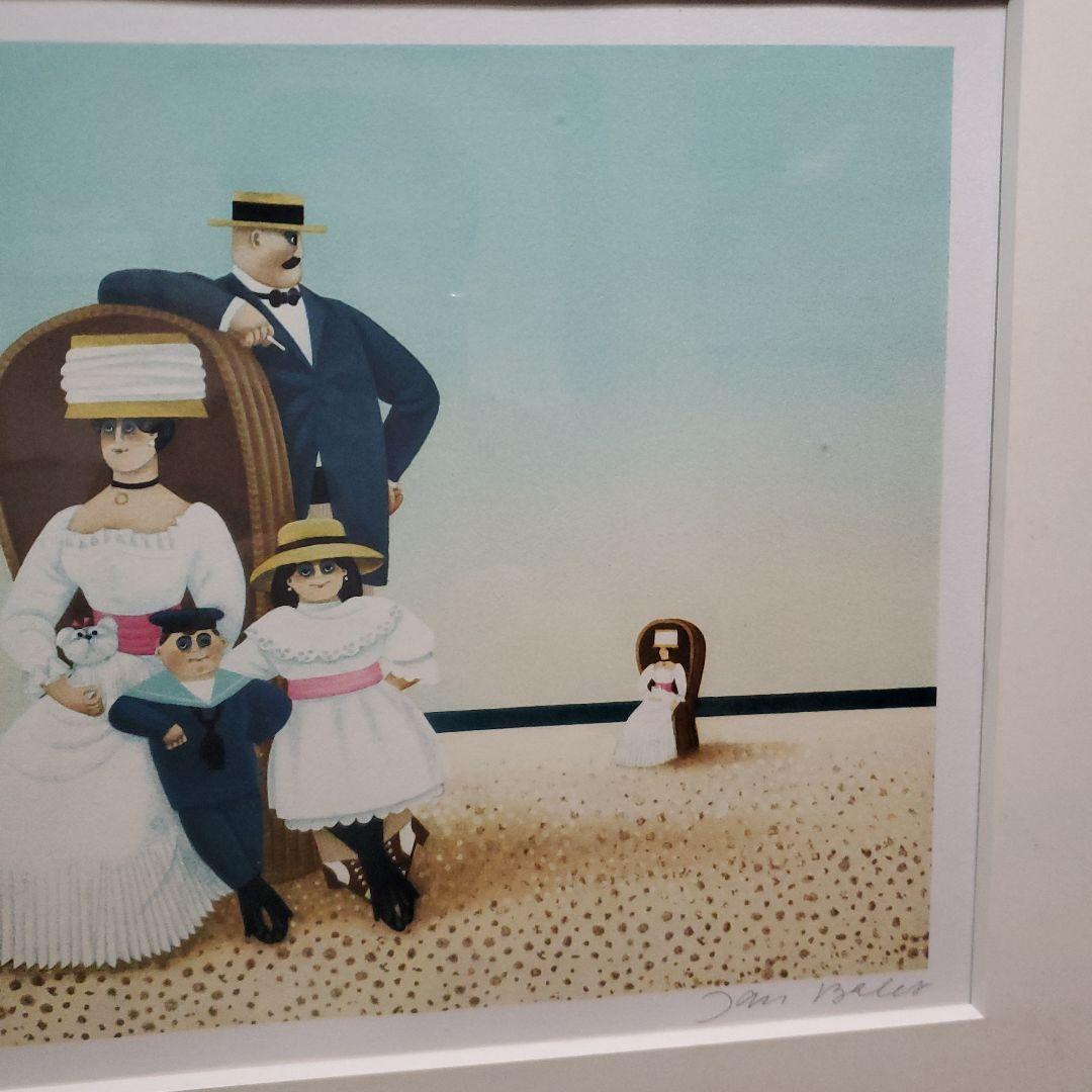 絵画、リトグラフ、家族、