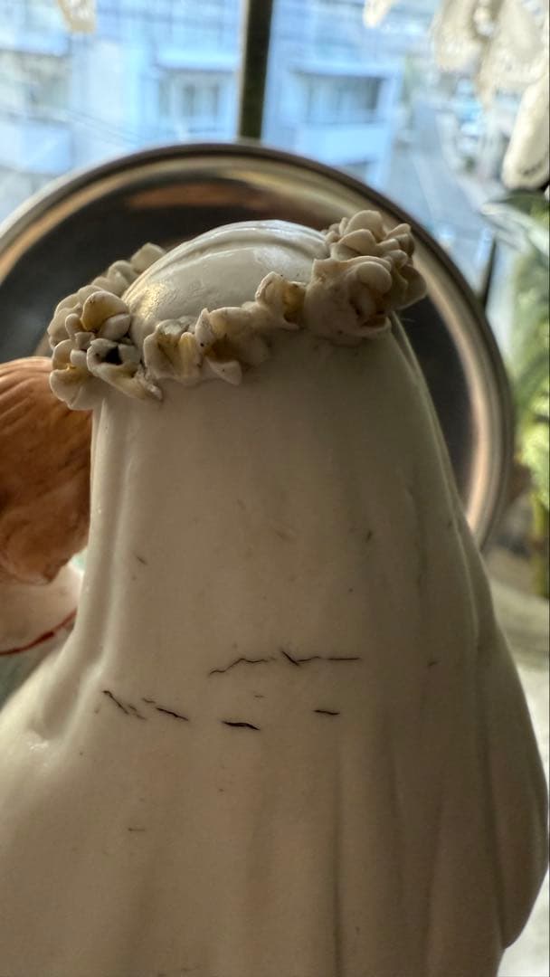 アンティーク フランス レトゥ モージェ ビスク磁器聖母像