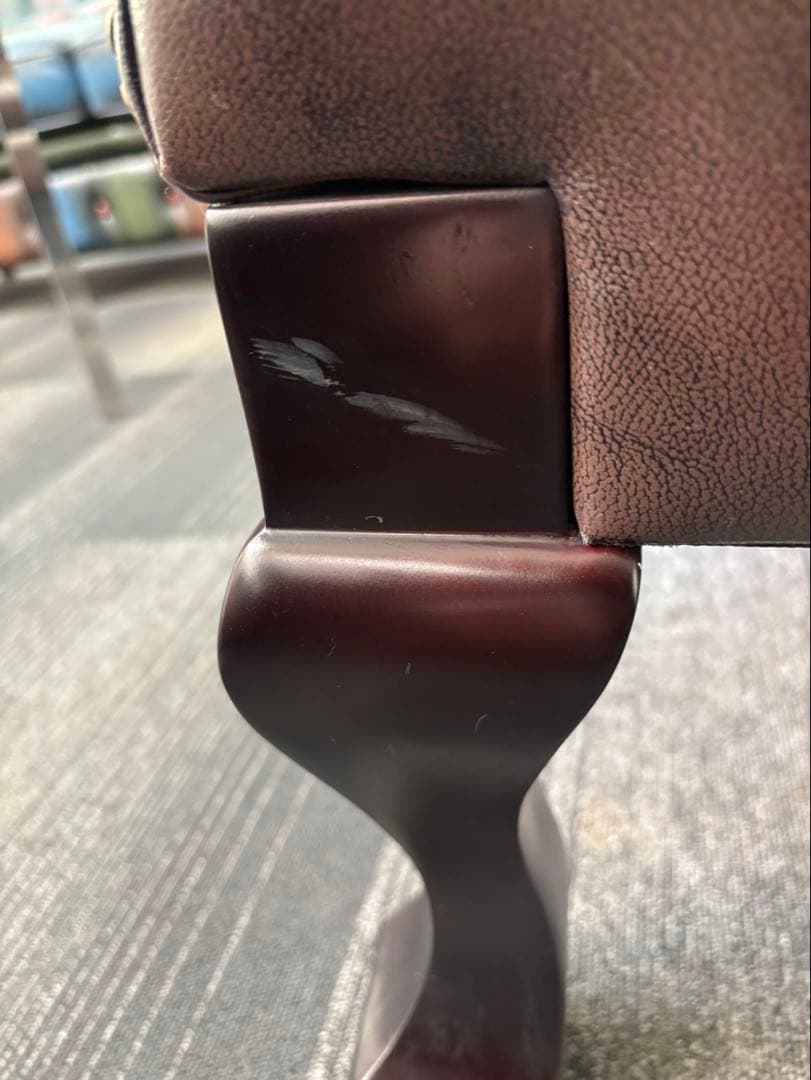 美品総革張 ダークブラウン アームチェア 1人掛けソファ 定価270,000円
