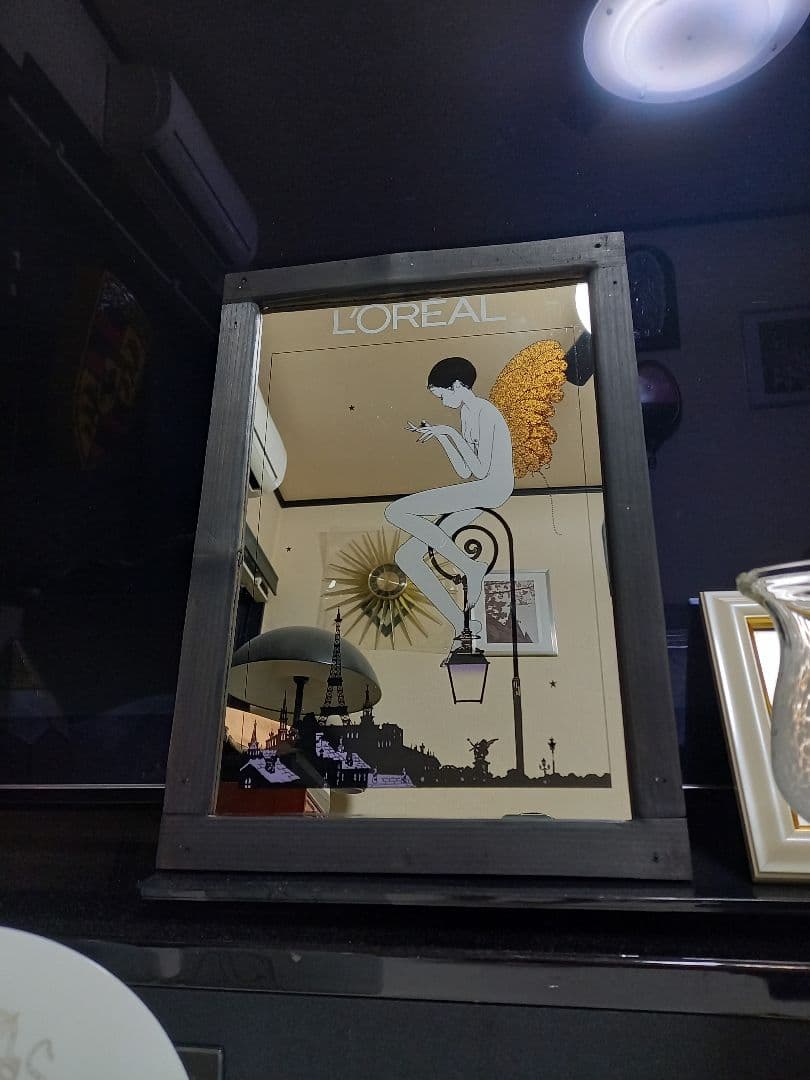 レア　非売品　ヴィンテージ　ロレアル　化粧品　ノベルティ　ウッド　パブミラー