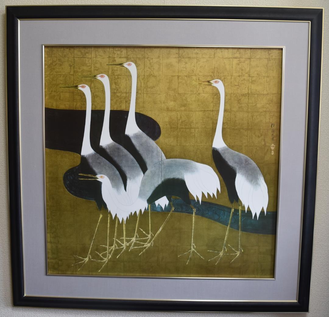 江戸時代★琳派の画家・酒井抱一　筆作　群鶴図