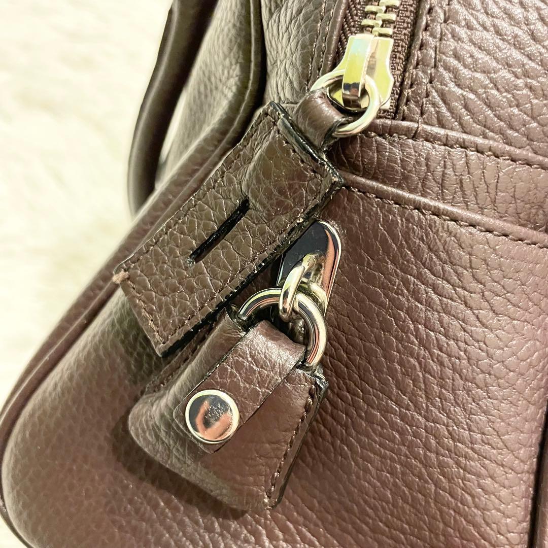 良品★SOMES SADDLE ミニボストンバッグ シボレザー ダークブラウン