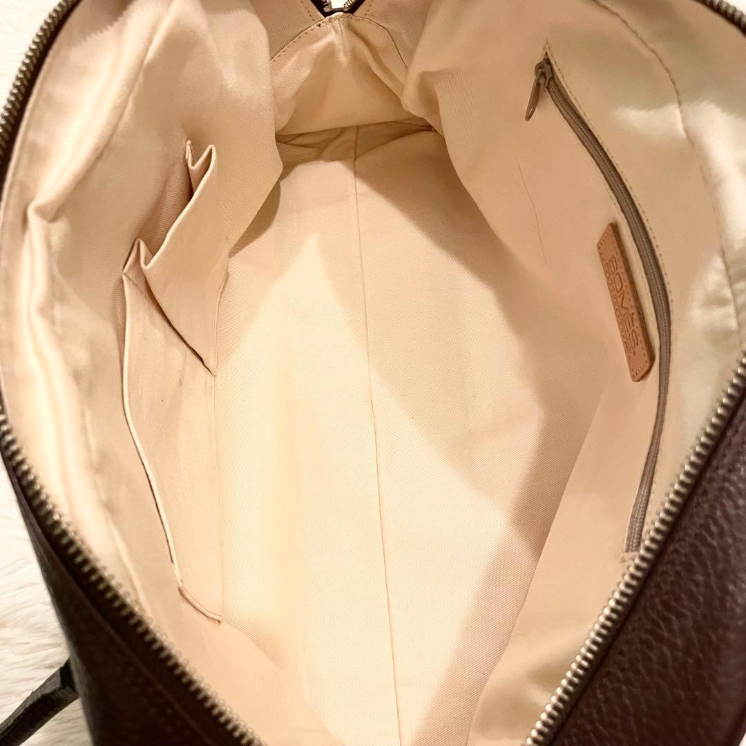 良品★SOMES SADDLE ミニボストンバッグ シボレザー ダークブラウン