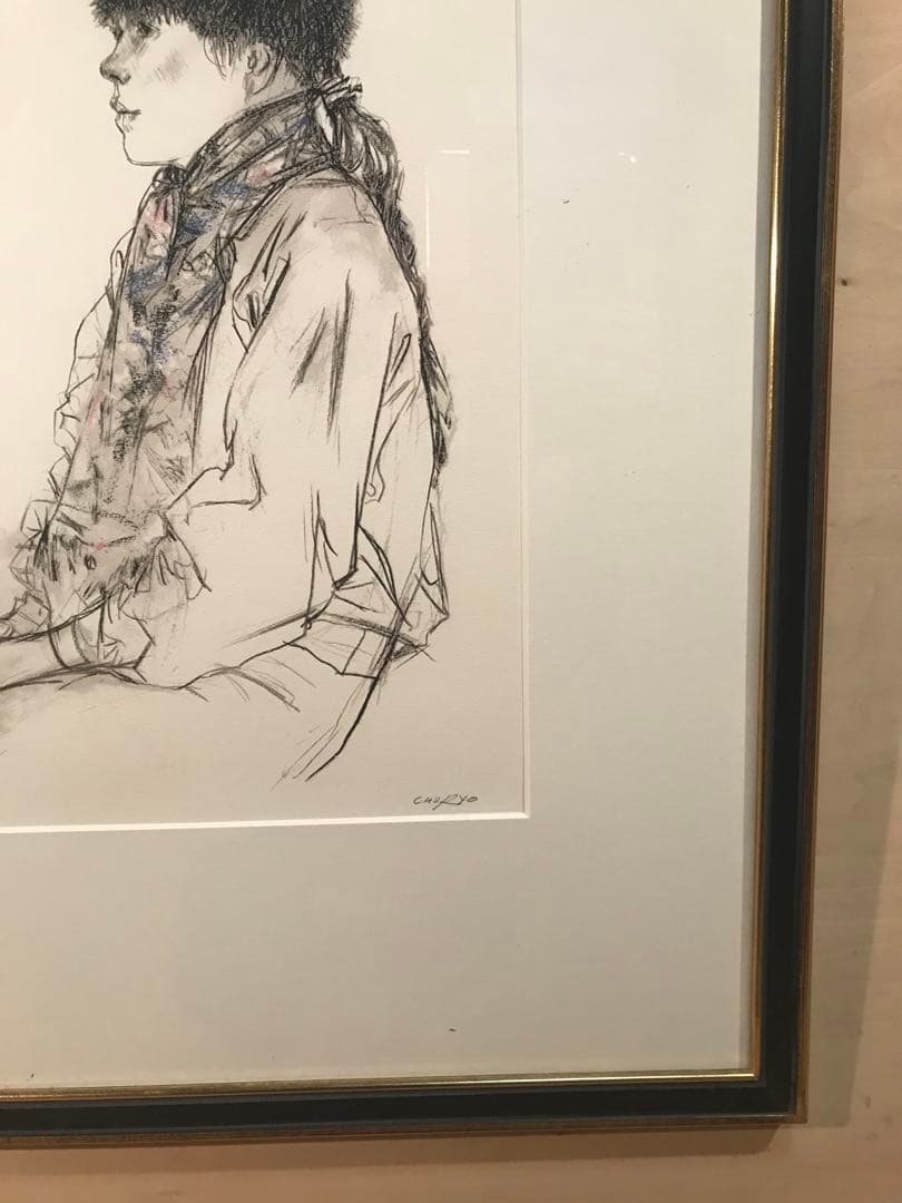 佐藤忠良「冬帽子(或る日の女Ⅰ)」リトグラフ＋手彩色直筆サイン・作品証明シール有