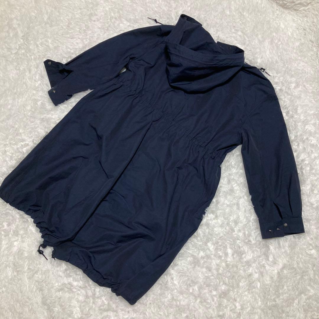 【美品】23区 46 コート ライトタッサーモッズコート ゆったり 体型カバー