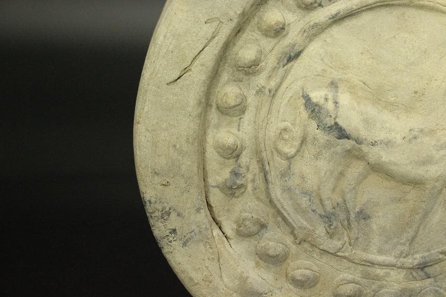 中国美術 古瓦 馬紋 瓦当 漢瓦 φ15.5cm 仏教 時代(LC415)