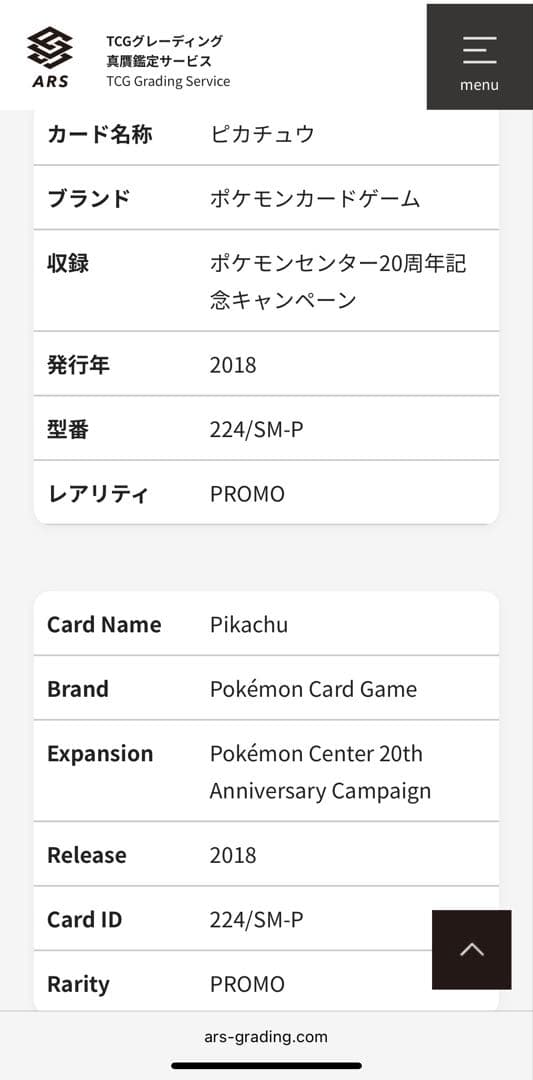 ARS10＋　みんなでいわう　ピカチュウ　ポケモンセンター20周年キャンペーン